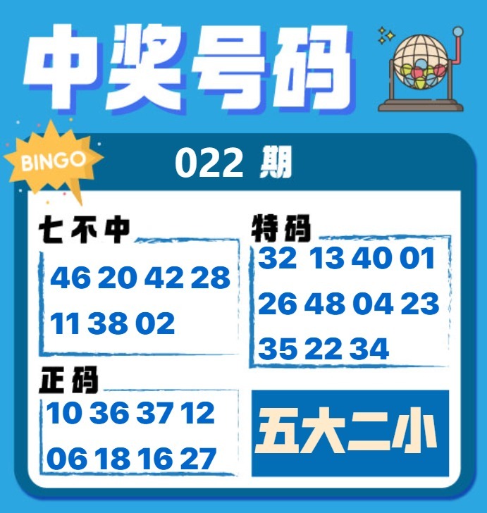 022期中奖号码[图]